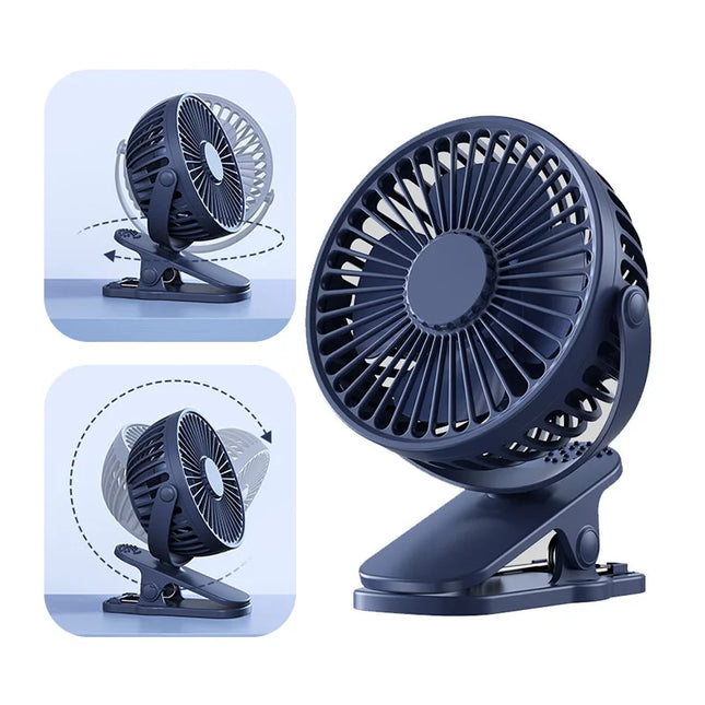 OkeyWOW portable USB mini clip fan with rechargeable battery, ultra-quiet handheld electric cooling fan for students and outdoor use