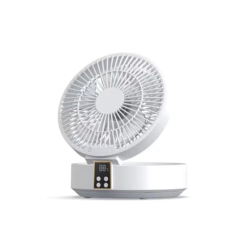 Fan With Remote Control Portable Wall-Hanging Rechargeable Usb Electric Folding Fan Nightlight Air Cooler Household