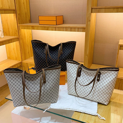 UrbanCarry PU Leather Tote Bag Large Capacity Women Shoulder Commuting Casual Handbag
