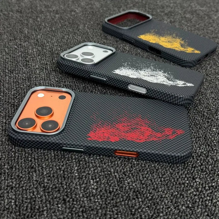 Abstract Horse MagSafe Case for iPhone Carbon Fiber Armor Wireless Charging Cover