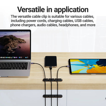 CableGrip Adhesive Cord Organizer Clips for Desktop USB & Power Cable Management