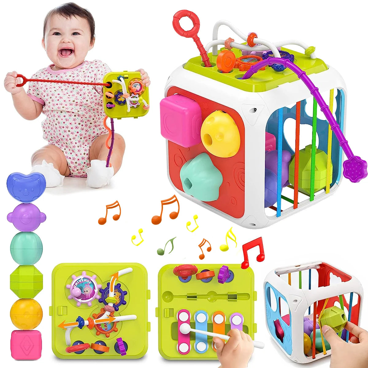 Colorful Shape Blocks Sorting Game: New Montessori Educational Toy for Babies, Ideal Gift for Children aged 6-12 Months