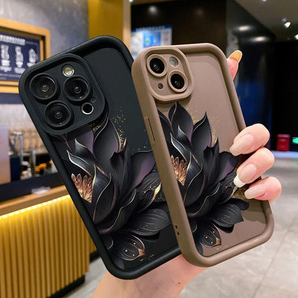 OKEYWOW flower silicone shockproof bumper case for iPhone 11 to 17, featuring colorful floral design and protective edges.