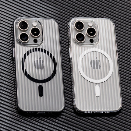 Corrugated Clear MagSafe Case for iPhone 17/16/15/14/13/12 Pro Max Matte Hard Cover