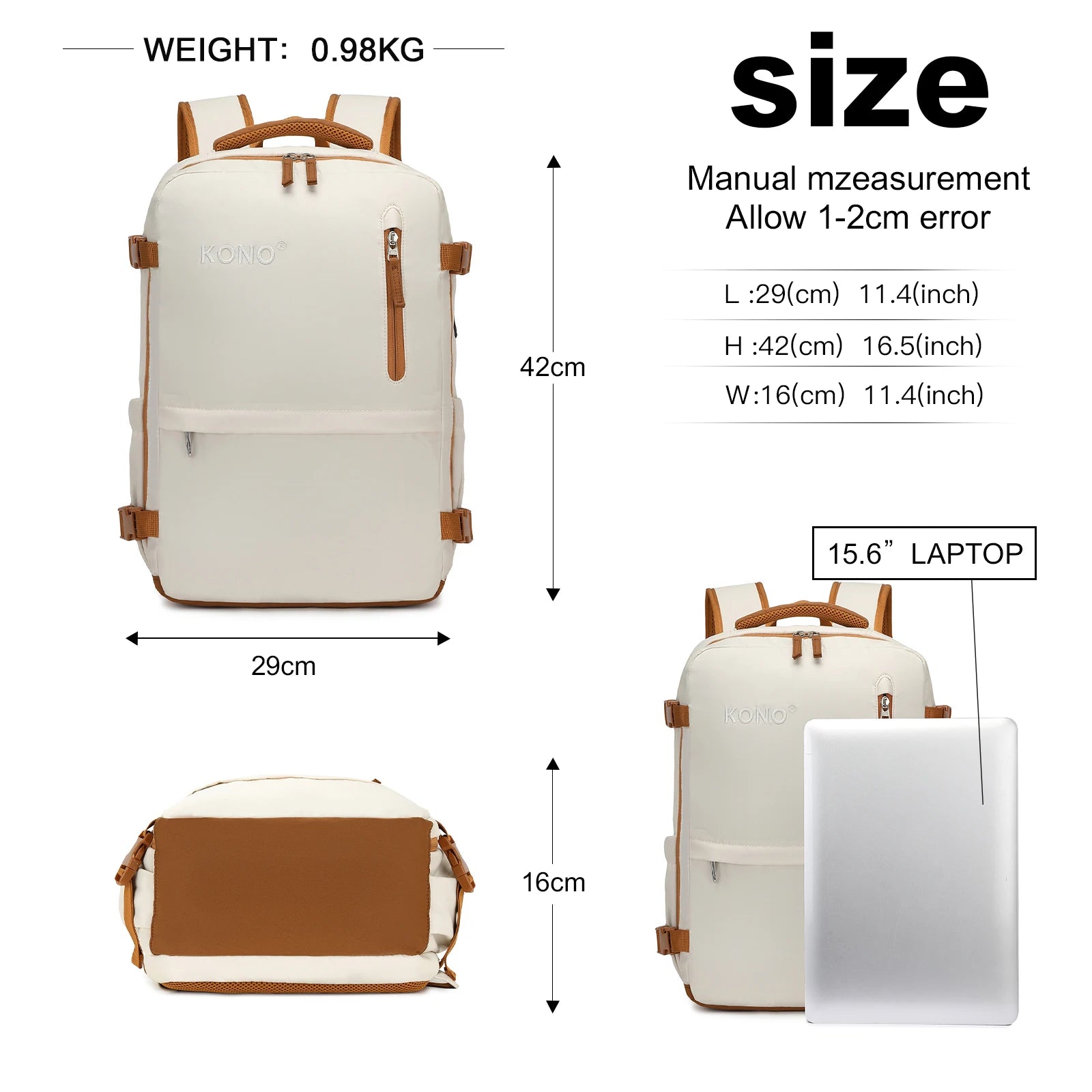 2-in-1 Travel Backpack with USB Port & Detachable Waist Bag - Laptop Rucksack for Men/Women, School & Weekender Daypack