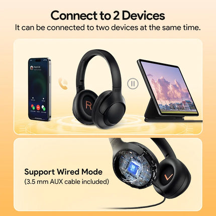 QCY H3 ANC Wireless Headphones 43dB Noise Cancelling Hi-Res 60H