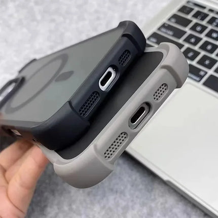 Matte Armor MagSafe Case for iPhone 17/16/15/14/13/12/11 Pro Max Shockproof Cover