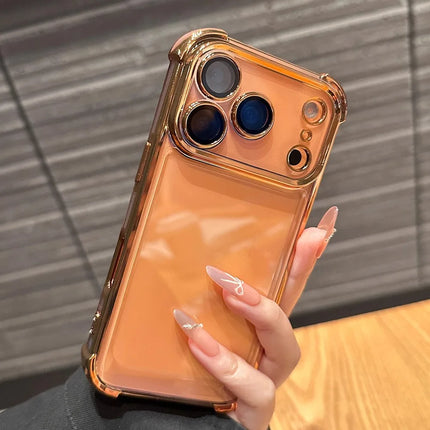 Luxury Plated Transparent Case for iPhone Shockproof Clear Back Cover