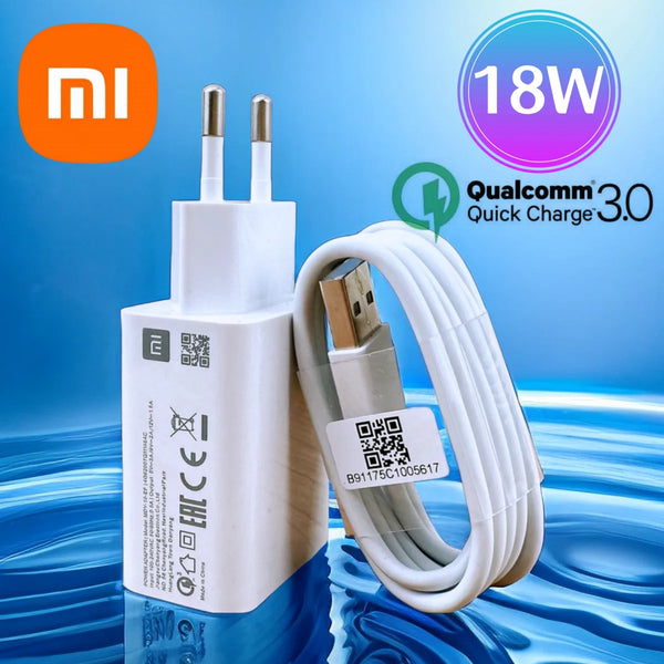 Original Xiaomi 18w Charger EU QC 3.0 Quick Charge Usb Cable for Redmi Note 6 7 8 Pro 9 10 12 12C POCO M3 9A 10A 4X Mobile Phone