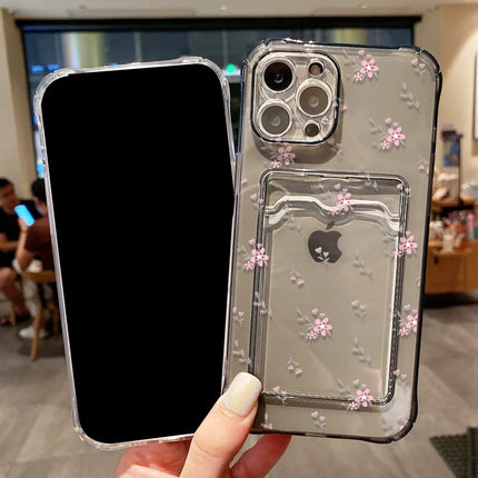 OKEYWOW iPhone flower wallet case with card holder, soft cover for iPhone 11, 12, 13, 14, 15, 16 Pro Max, XR, XS, SE models