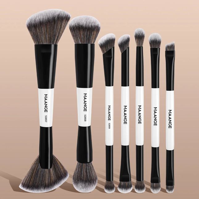 Velora Beauty 7pcs Dual Head Makeup Brush Set Foundation Eyeshadow Contour Blending Tools