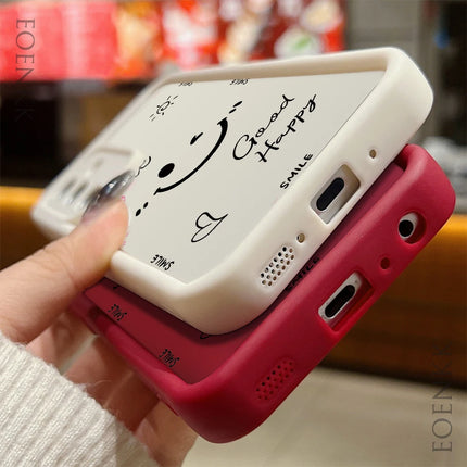Samsung Galaxy silicone shockproof case by OKEYWOW featuring a playful smile face design for S21, S20 FE, A55, and Note20 Ultra Plus models.
