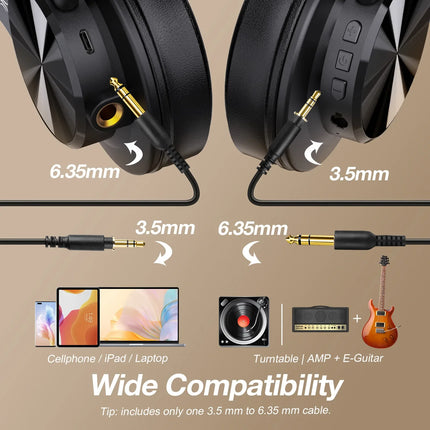 OneOdio Fusion A70 Wireless Bluetooth Studio Headphones