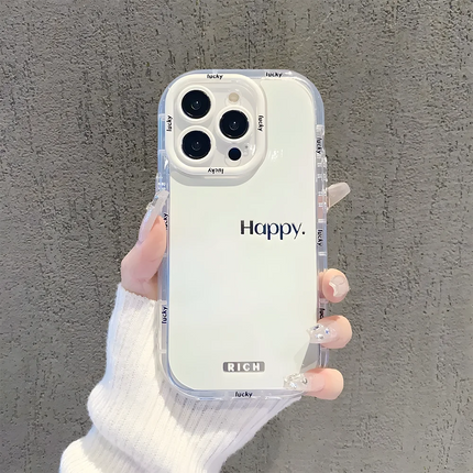OKEYWOW iPhone silicone shockproof smile case for iPhone 13/14/15/16/17 Pro Max XR XS SE, soft cover with colorful smile design.