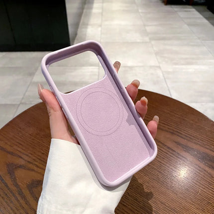 OKEYWOW iPhone 17/17 Pro/Pro Max Liquid Silicone MagSafe case with large window, shockproof skin feel, and sleek protection.