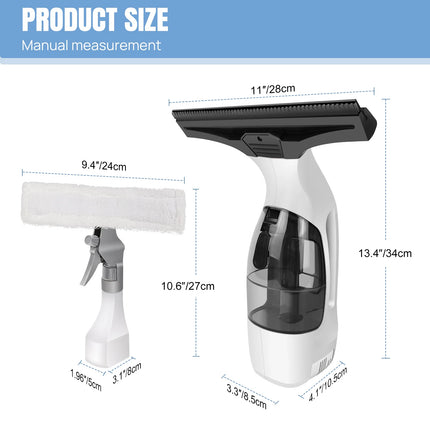Cordless Window Vacuum Cleaner 2000Pa Streak-Free Glass Cleaner