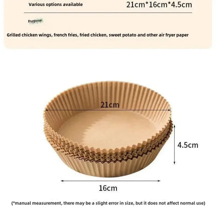 AirBake Square Air Fryer Liners 23cm Non Stick Disposable Parchment Cooking Paper