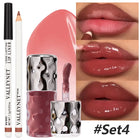 Velora Beauty 2pcs Lip Gloss & Lip Liner Set Waterproof Long Lasting Moisturising