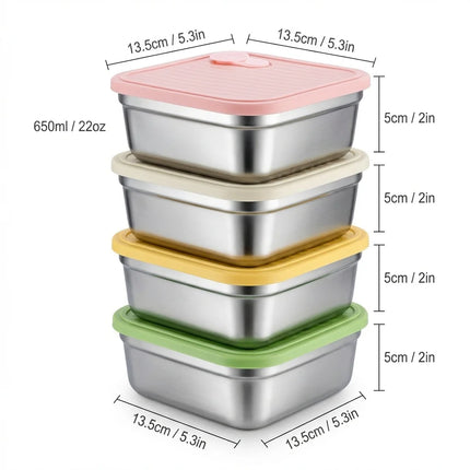 FreshSeal Stackable Stainless Steel Food Storage Container