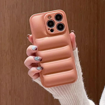 Color Puffer Silicone Case for iPhone Shockproof Soft Back Cover