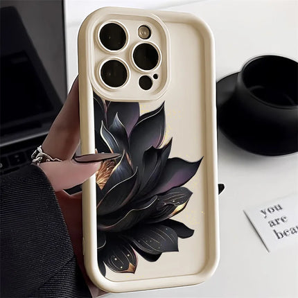 OKEYWOW flower silicone shockproof bumper case for iPhone 11 to 17 Pro Max, featuring colorful floral design and protective edges.