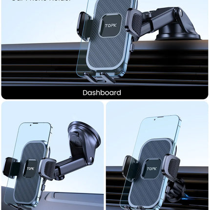 TOPK Gravity Car Phone Holder Dashboard Windshield Air Vent Mount Universal Stand