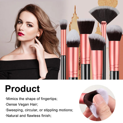 Set of 14/16 soft, fluffy makeup brushes from OKEYWOW including eye shadow, foundation, blush, and powder brushes for beauty application.
