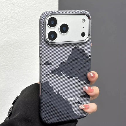 SnowPeak MagSafe Armor Case for iPhone 17 Pro Max Carbon Fiber Hard PC Metal Lens Camera Protection Cover