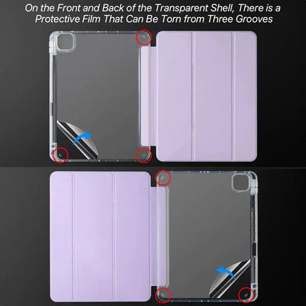 Transparent protective case for iPad Air 4/5, Pro 11, 9th gen, and iPad 10.2 from okeyWOW, showing the clear, slim design. iPad Air 4/5 Pro 11 9th Gen 10.2 (7th/8th/9th 2019–2021) 9.7 (5th/6th) Transparent Protective Case  ipad-case-for-air-4-5-pro-11-9th-generation-accessories-for-ipad-10-2-7th-8th-9th-2018-9-7-5th-6th-transparent-cover-funda-to-protect-your-device