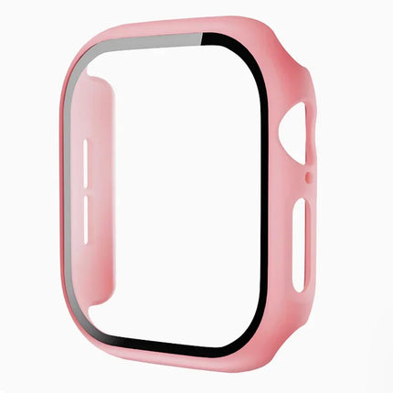 OKEYWOW Apple Watch tempered glass screen protector for Series 10-3 and SE, fits 38mm to 46mm sizes, showing a protective clear cover.