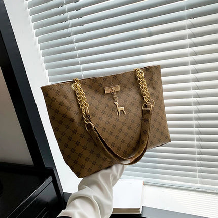 Women Soft Leather Tote Bag Large Capacity Shoulder Handbag Presbyopia Style