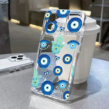 Transparent shockproof silicone iPhone case with cute cat ears for iPhone 11 to 17 Pro Max by OKEYWOW.