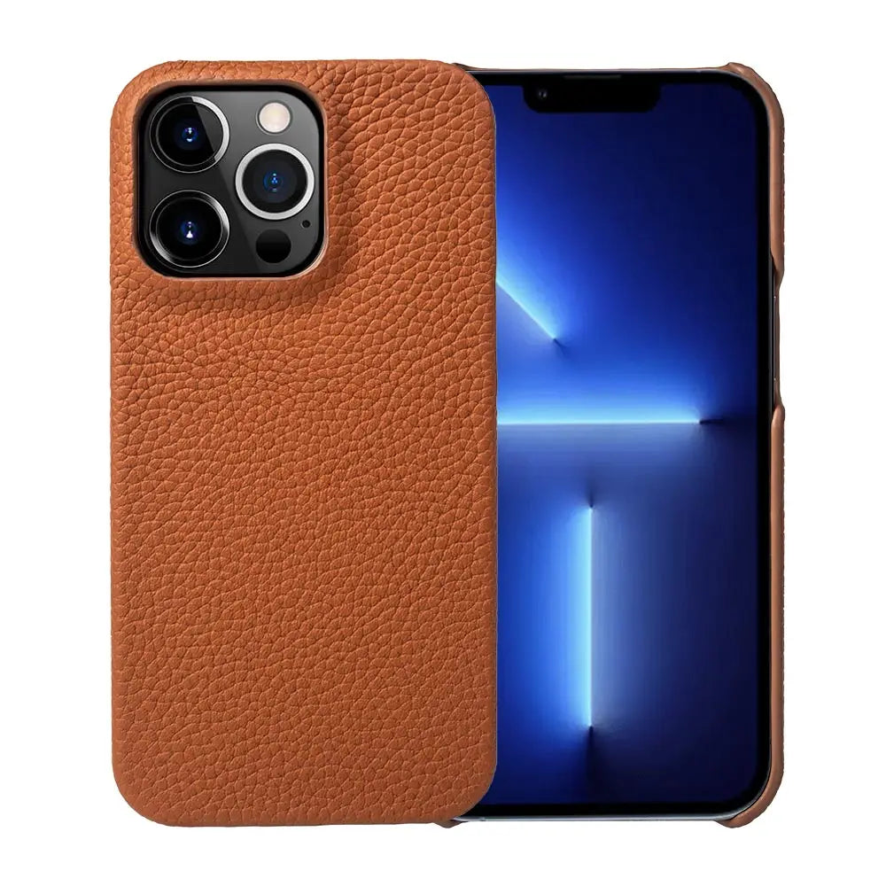 Luxury Genuine Leather Business Phone Case for iPhone 11/12/13/14/15 Pro Max.