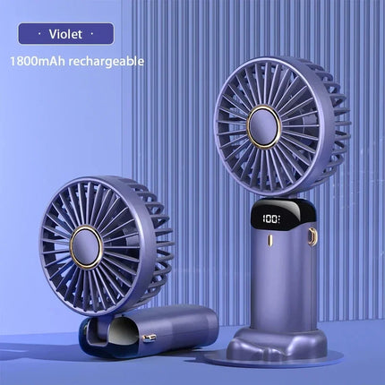 Portable Mini Handheld Fan USB Rechargeable 5-Speed with Phone Stand