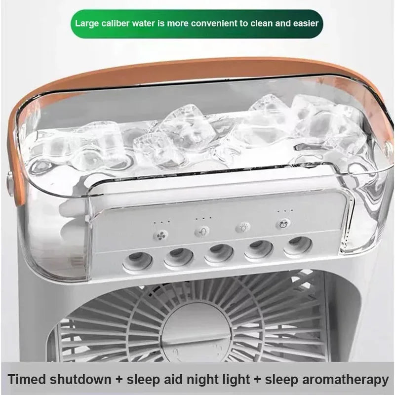 Portable 3-in-1 Air Conditioner: Household Small Air Cooler with LED Night Lights, Humidifier, and Air Adjustment