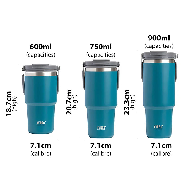 Stainless Steel Thermos Bottle Tyeso Coffee Cup Portable Insulation Cold And Hot Travel Fitness Mug Leakproof Vacuum Flask