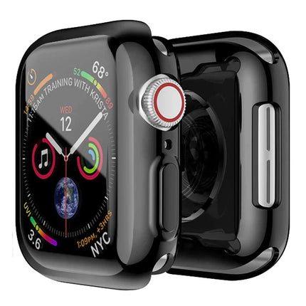 OKEYWOW Apple Watch TPU bumper case and screen protector for 41mm to 49mm Ultra 2/3 Series 11–4 SE models, showing protective design