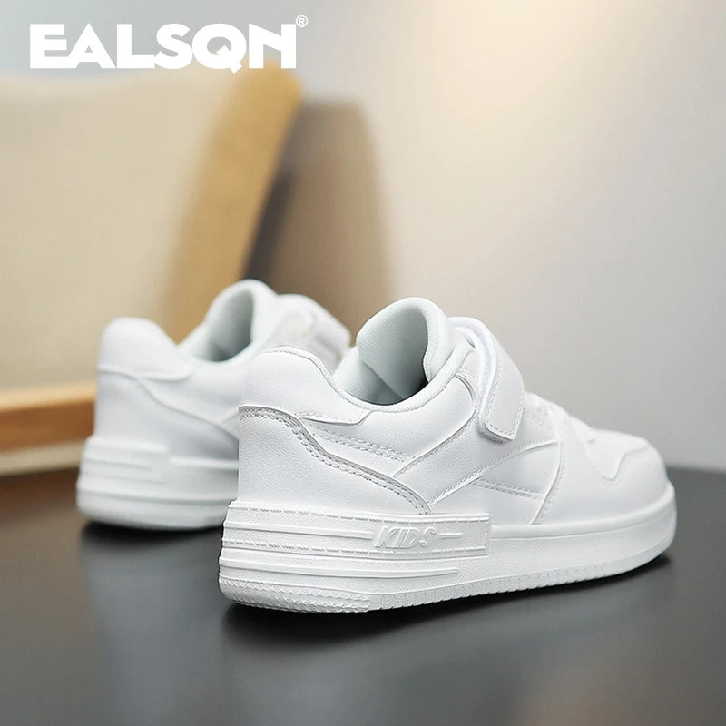 White Kids' Fashion Sneakers: Non-Slip Casual Shoes for Boys and Girls