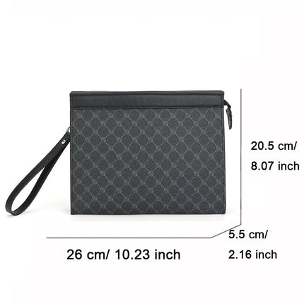 Men's envelope clutch wallet and phone bag by OKEYWOW, stylish wristlet designer purse with compartments for cards and phone.