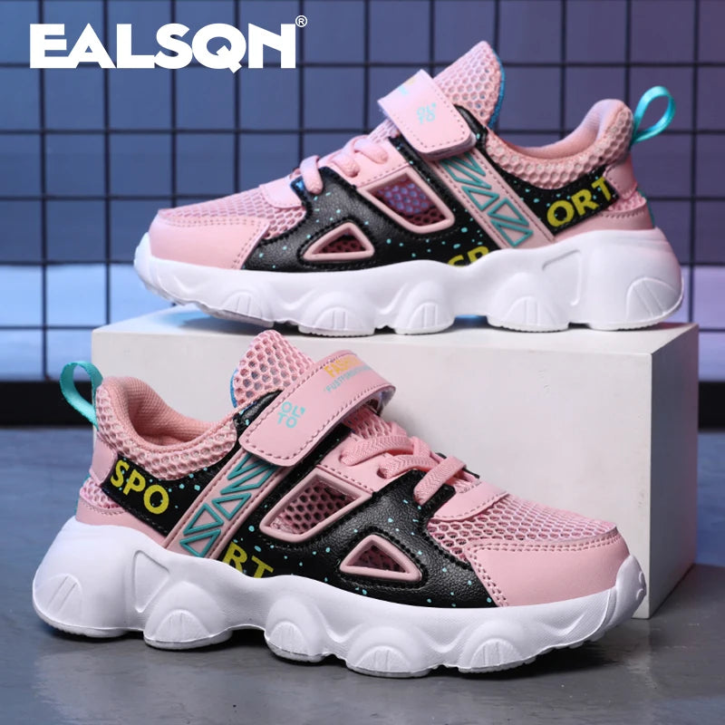 Pink Mesh Sneakers for Girls and Boys: Lightweight, Breathable Shoes for Autumn Adventures