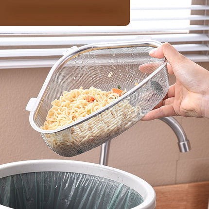 TriDrain Sink Basket Stainless Steel Corner Strainer Kitchen Storage Rack