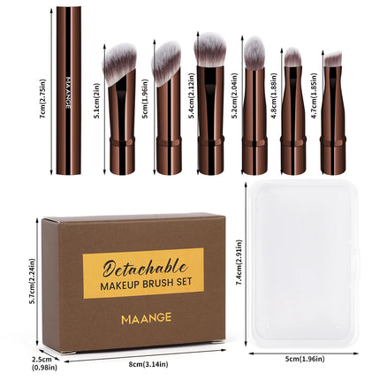 Velora Beauty Dual End Makeup Brush Set Travel Contour Concealer Eyeshadow Tool with Box