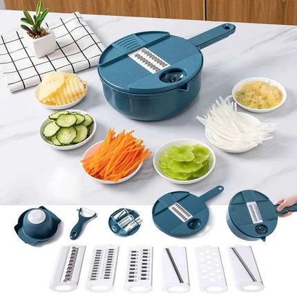 PrepEase 9-in-1 Multi Vegetable Chopper & Mandoline Slicer