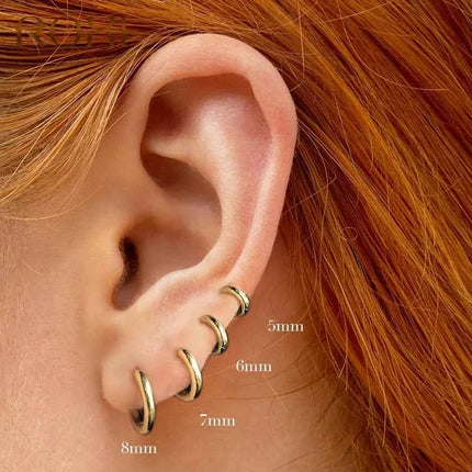LunaHoop 925 Sterling Silver Round Hoop Earrings