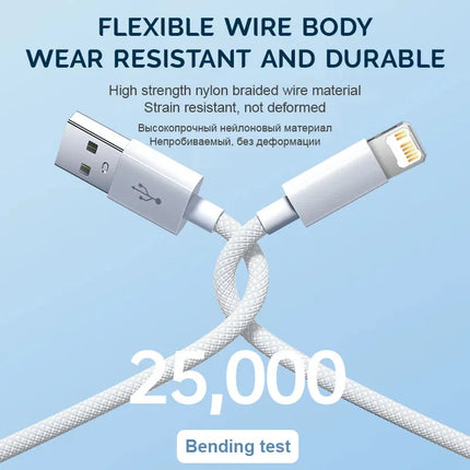30W Fast Charging USB-C Cable for iPhone Quick Charge Data Cable