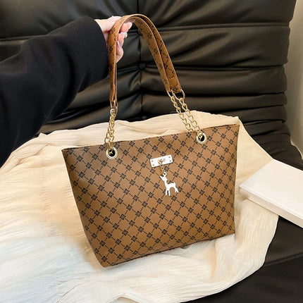 Women Autumn Winter Shoulder Bag Large Capacity Tote Handbag Presbyopic Style