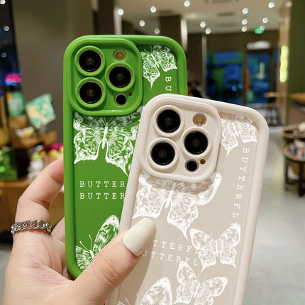 OKEYWOW iPhone butterfly painting silicone shockproof case for iPhone 12/11 Pro Max XR XS SE, soft cover with colorful butterfly design