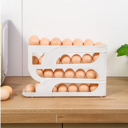 3/4 Tier Automatic Egg Roller Storage Rack Large Capacity Organizer
