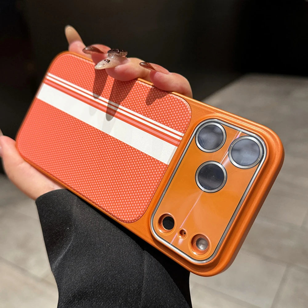 Luxury Colorful Striped Lattice Pattern Magnetic Phone Case For iPhone 17 16 15 14 13 Pro Max Air 16 Plus Anti-Slip Back Cover