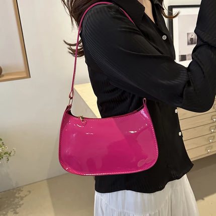 Women PU Leather Shoulder Bag Retro Solid Color Hobo Underarm Handbag Casual Designer